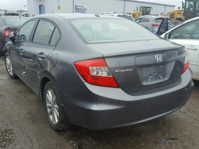 19XFB2F9XCE310061 - 2012 HONDA CIVIC EXL GRAY photo 3