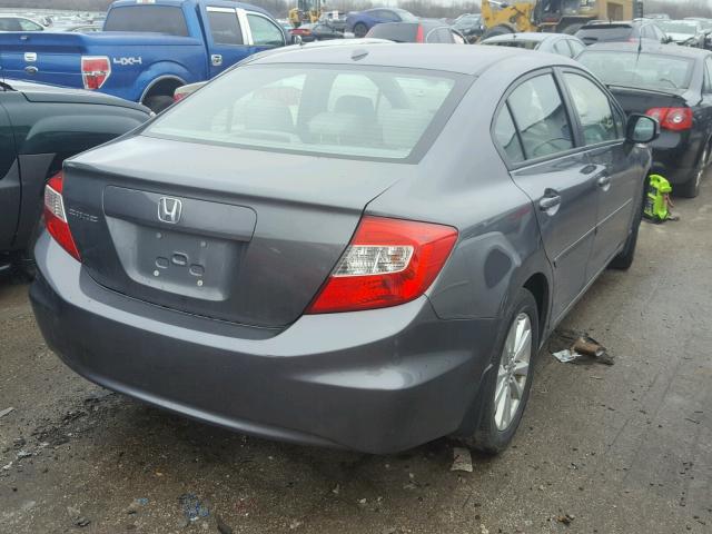 19XFB2F9XCE310061 - 2012 HONDA CIVIC EXL GRAY photo 4