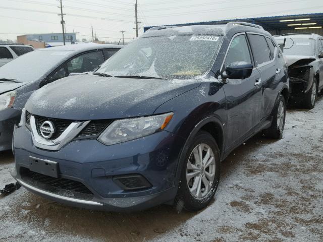 KNMAT2MV8GP685900 - 2016 NISSAN ROGUE S BLUE photo 2