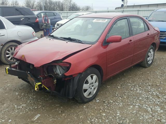 1NXBR32E16Z714080 - 2006 TOYOTA COROLLA CE RED photo 2