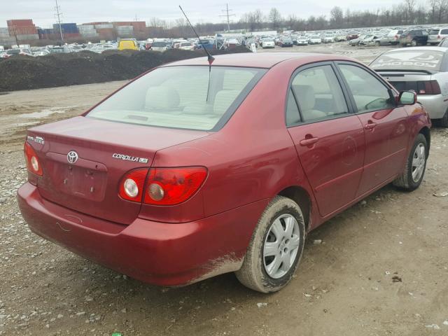 1NXBR32E16Z714080 - 2006 TOYOTA COROLLA CE RED photo 4