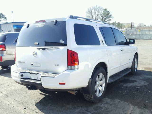 5N1BA08DX8N629854 - 2008 NISSAN ARMADA SE WHITE photo 4