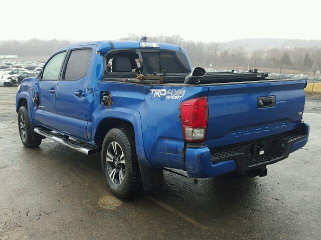 5TFCZ5AN0HX090022 - 2017 TOYOTA TACOMA DOU BLUE photo 3