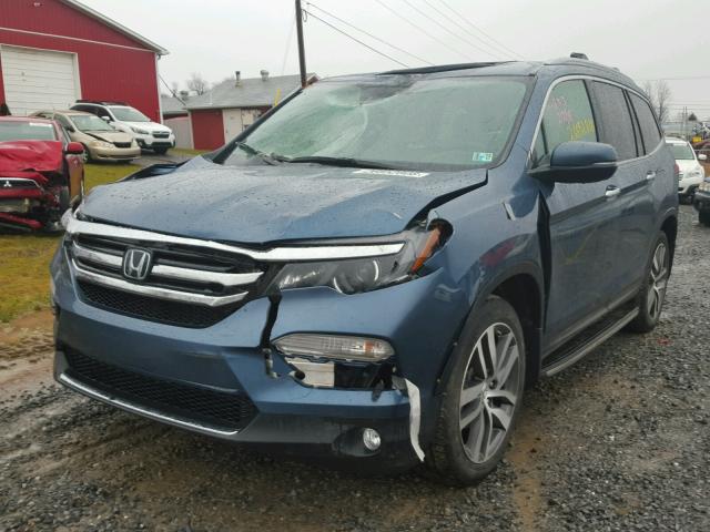 5FNYF6H00HB011988 - 2017 HONDA PILOT ELIT BLUE photo 2