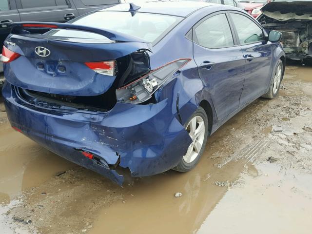 KMHDH4AE2DU872086 - 2013 HYUNDAI ELANTRA GL BLUE photo 4