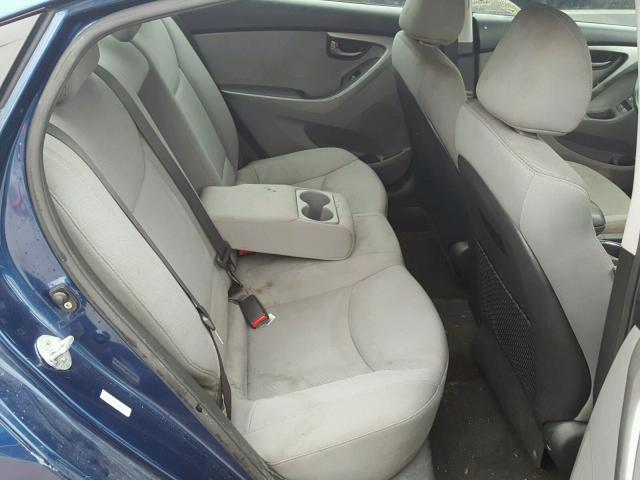 KMHDH4AE2DU872086 - 2013 HYUNDAI ELANTRA GL BLUE photo 6