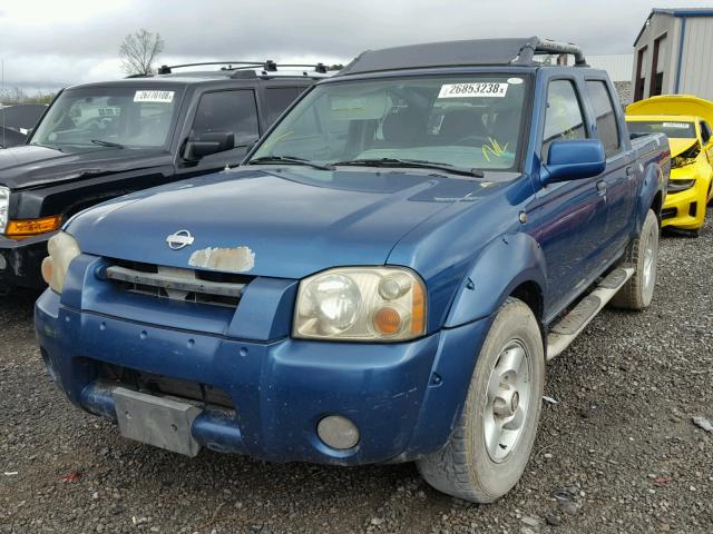 1N6ED27T11C375429 - 2001 NISSAN FRONTIER C BLUE photo 2