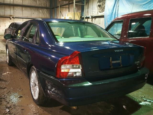 YV1TS90D311188291 - 2001 VOLVO S80 T6 BLUE photo 3