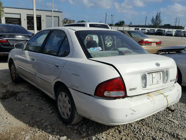 3N1CB51D92L638617 - 2002 NISSAN SENTRA XE WHITE photo 3