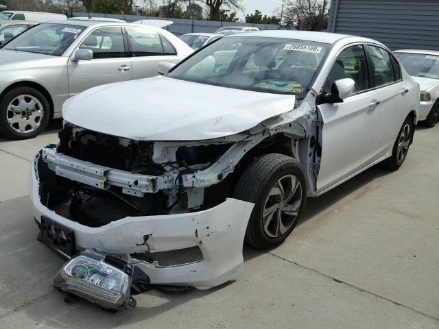 1HGCR2F30HA096638 - 2017 HONDA ACCORD LX WHITE photo 2