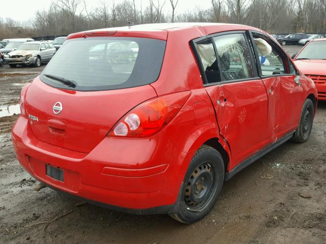 3N1BC13E39L485475 - 2009 NISSAN VERSA S RED photo 4