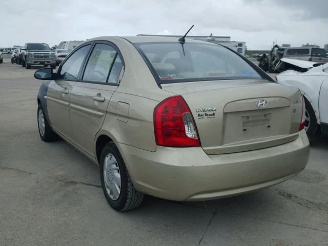 KMHCN46C67U087425 - 2007 HYUNDAI ACCENT GLS GOLD photo 3