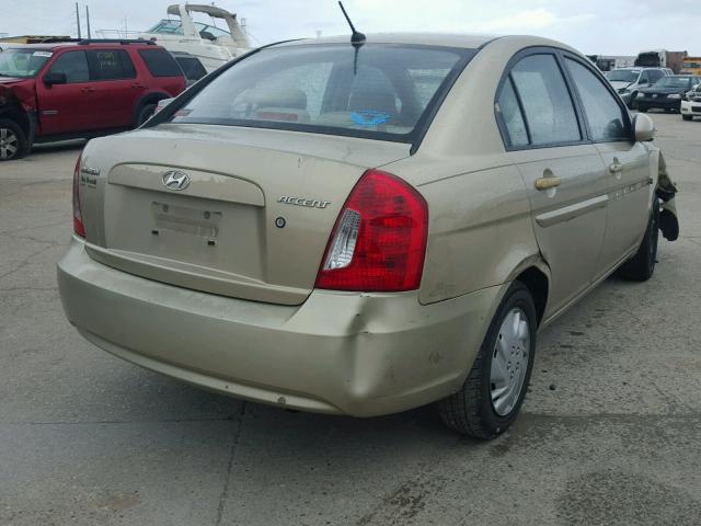 KMHCN46C67U087425 - 2007 HYUNDAI ACCENT GLS GOLD photo 4