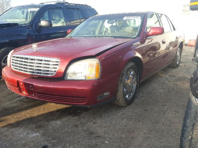 1G6KD54Y52U242419 - 2002 CADILLAC DEVILLE RED photo 2