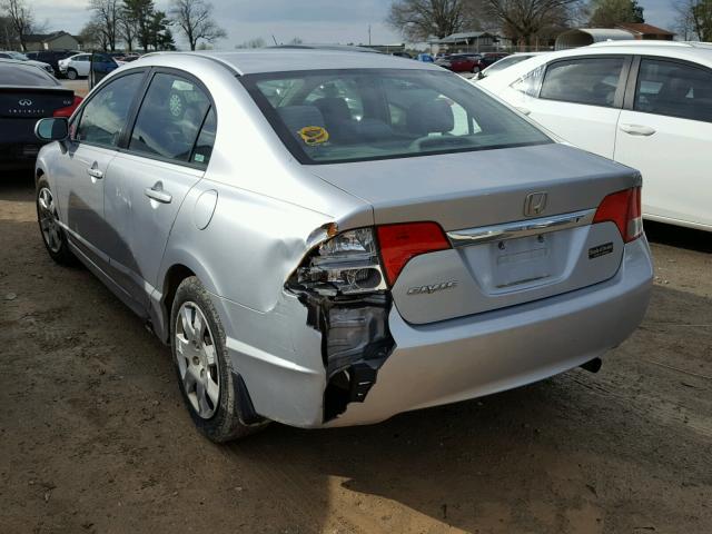 2HGFA16539H301341 - 2009 HONDA CIVIC LX SILVER photo 3