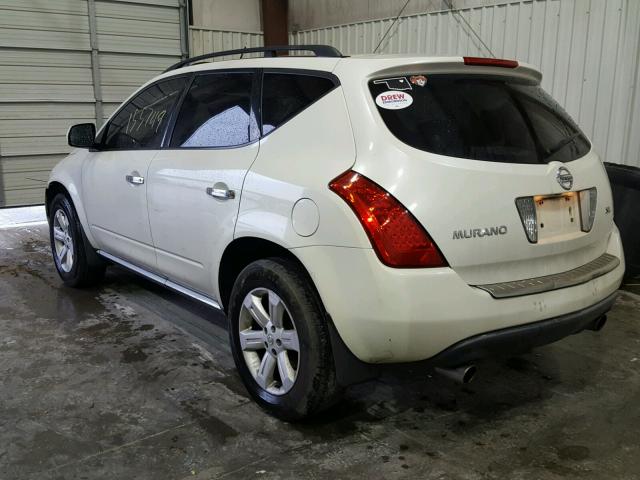 JN8AZ08T76W422477 - 2006 NISSAN MURANO SL WHITE photo 3