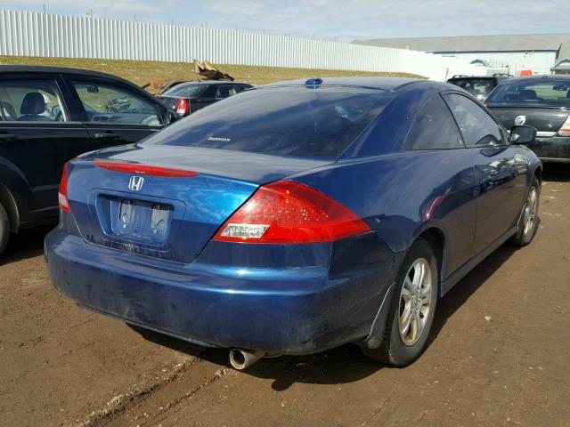 1HGCM71697A010660 - 2007 HONDA ACCORD EX BLUE photo 4