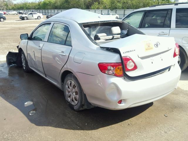 JTDBL40E699088841 - 2009 TOYOTA COROLLA BA SILVER photo 3