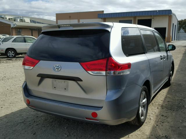 5TDZK3DC6DS341946 - 2013 TOYOTA SIENNA BAS SILVER photo 4