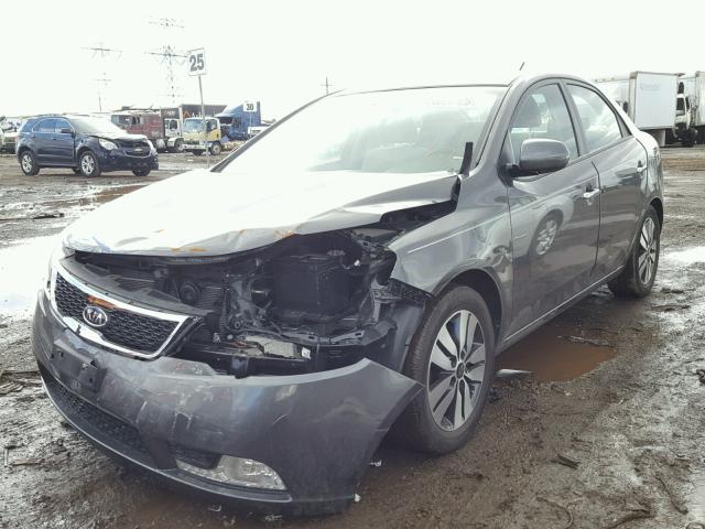 KNAFU4A29D5686793 - 2013 KIA FORTE EX GRAY photo 2