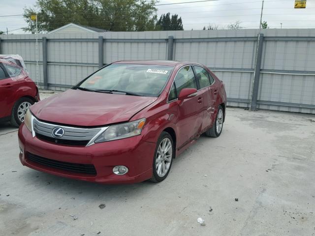 JTHBB1BA4A2018438 - 2010 LEXUS HS 250H RED photo 2