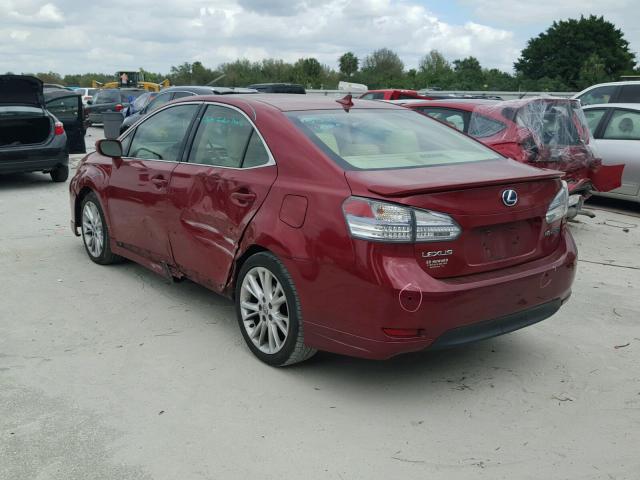 JTHBB1BA4A2018438 - 2010 LEXUS HS 250H RED photo 3