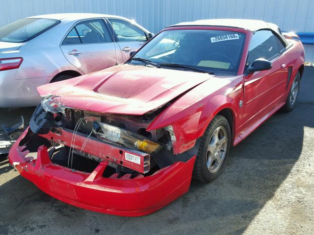 1FAFP44604F188801 - 2004 FORD MUSTANG RED photo 2