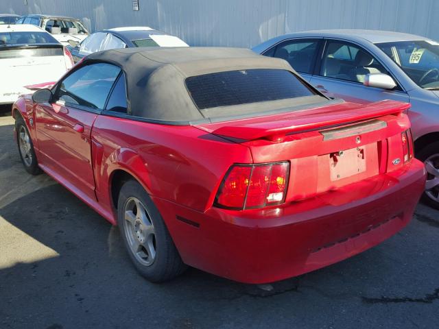 1FAFP44604F188801 - 2004 FORD MUSTANG RED photo 3