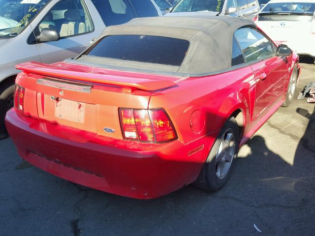 1FAFP44604F188801 - 2004 FORD MUSTANG RED photo 4