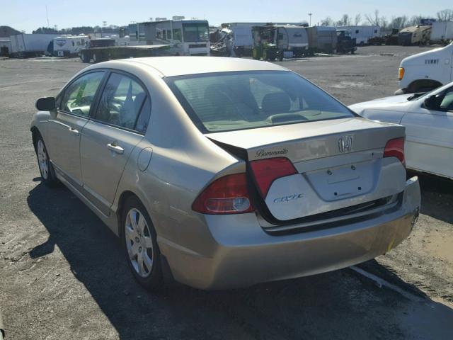 1HGFA165X8L086980 - 2008 HONDA CIVIC LX TAN photo 3