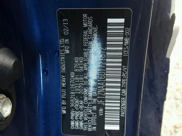 JF1ZNAA16D1721872 - 2013 TOYOTA SCION FR-S ლურჯი ფოტო 10