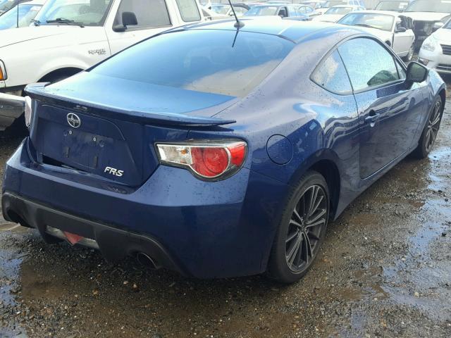 JF1ZNAA16D1721872 - 2013 TOYOTA SCION FR-S BLUE photo 4