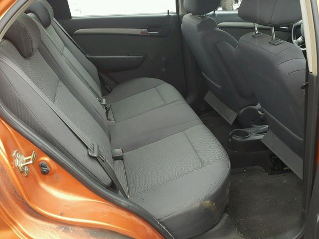 KL1TD56667B128968 - 2007 CHEVROLET AVEO BASE Pomarańczowy zdjęcie 6