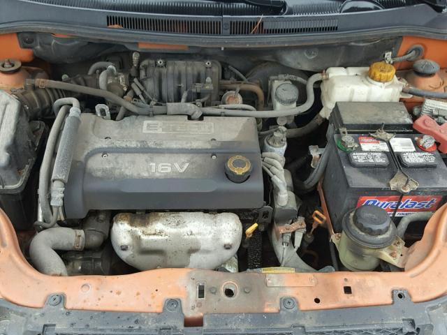 KL1TD56667B128968 - 2007 CHEVROLET AVEO BASE Pomarańczowy zdjęcie 7
