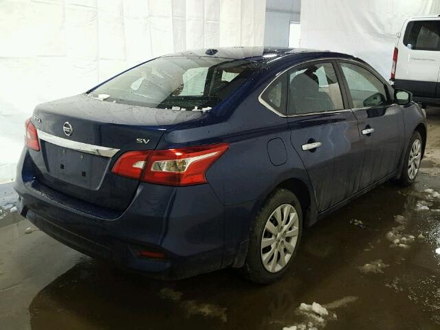 3N1AB7AP9GL648665 - 2016 NISSAN SENTRA S BLUE photo 4