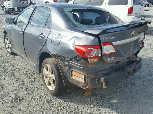 2T1BU4EE1BC584121 - 2011 TOYOTA COROLLA BA GRAY photo 3