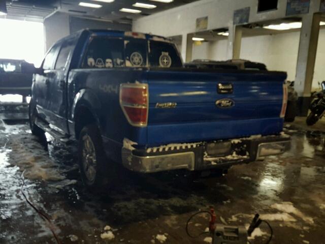 1FTFW1ET7BKD65252 - 2011 FORD F150 SUPER BLUE photo 3