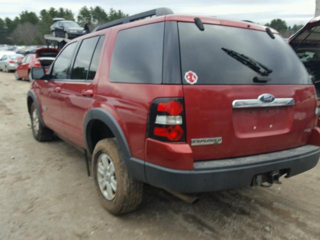 1FMEU73E87UB70485 - 2007 FORD EXPLORER X RED photo 3