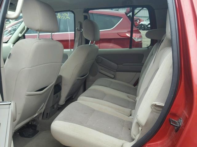 1FMEU73E87UB70485 - 2007 FORD EXPLORER X RED photo 6