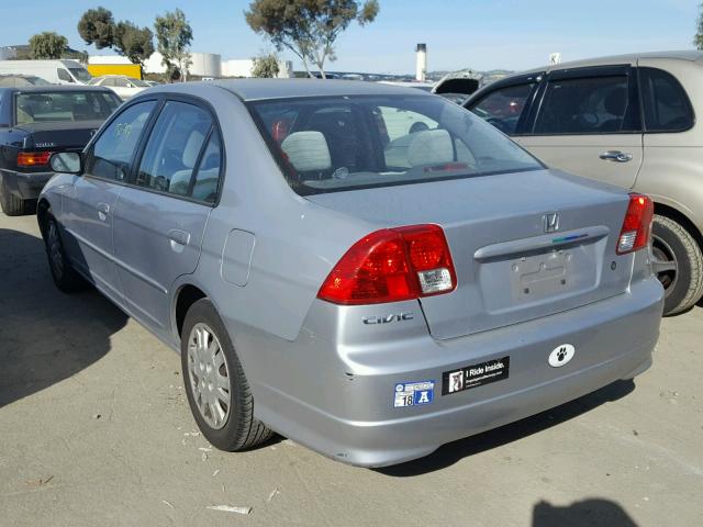 2HGES16655H542040 - 2005 HONDA CIVIC LX SILVER photo 3