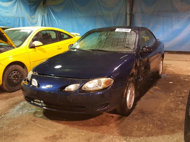 3FAFP11321R147111 - 2001 FORD ESCORT ZX2 BLUE photo 2