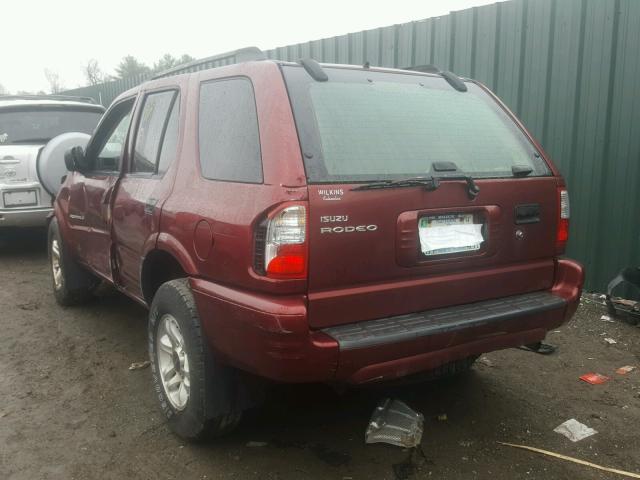 4S2CK58W534311048 - 2003 ISUZU RODEO S RED photo 3