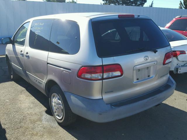 4T3ZF19C71U340753 - 2001 TOYOTA SIENNA CE SILVER photo 3