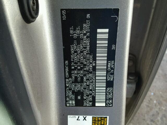 JTLKT334364049313 - 2006 TOYOTA SCION XB 银色 照片 10