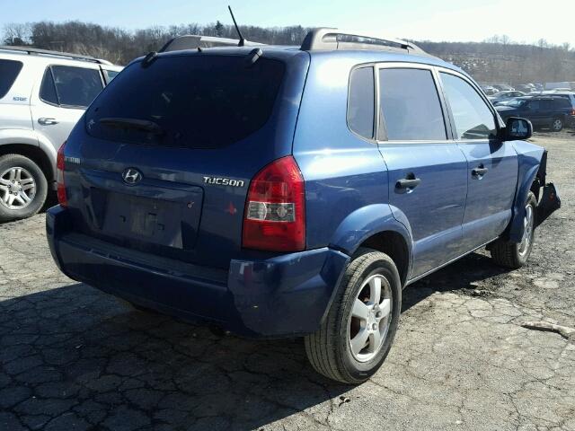 KM8JM12B25U106295 - 2005 HYUNDAI TUCSON GL BLUE photo 4