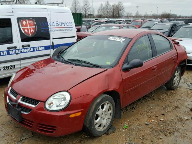 1B3ES56C44D636452 - 2004 DODGE NEON SXT RED photo 2