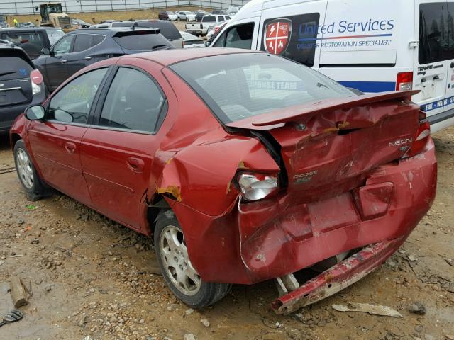 1B3ES56C44D636452 - 2004 DODGE NEON SXT RED photo 3