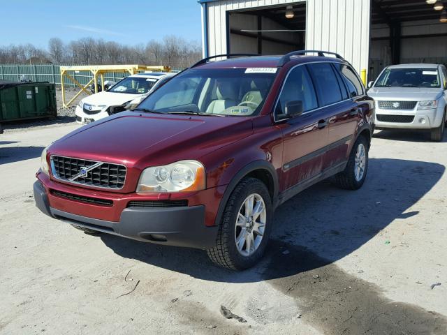 YV1CZ91H841128203 - 2004 VOLVO XC90 T6 MAROON photo 2