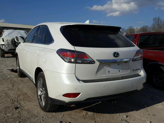 2T2ZB1BA3FC003787 - 2015 LEXUS RX 450H WHITE photo 3