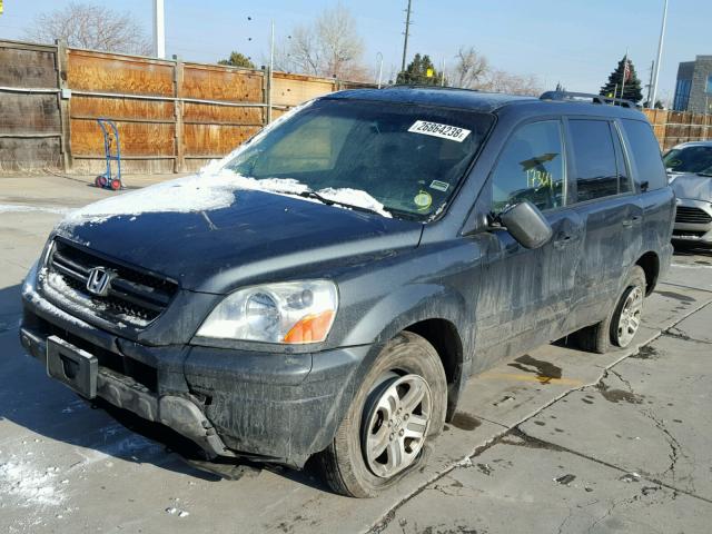 2HKYF18404H590563 - 2004 HONDA PILOT EX GRAY photo 2